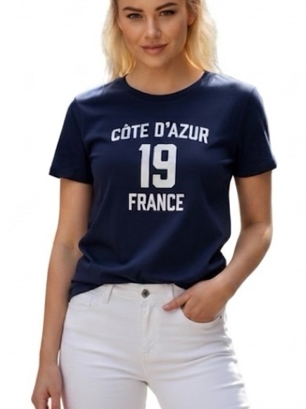 Nwot Navy Blue Cte D'azur Graphic Tee